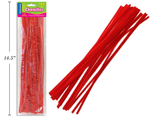 Chenille 40Pk-Red 12"