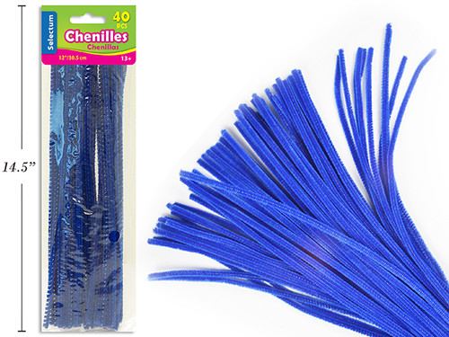 Chenille 40Pk-Dark Blue 12"