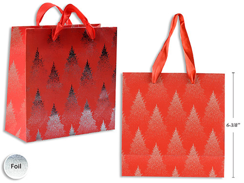 Gift Bags-Red w/Satin Handle (Small)