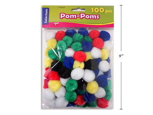 Pom Poms 1" Assorted Colors 100Pk