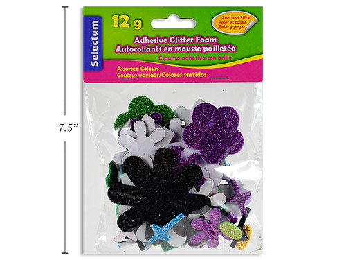 Foamy Shapes-Flowers Adhesive/Glitter 12g