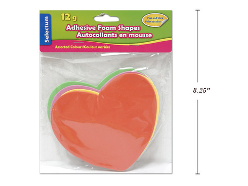 Foamy Shapes-Hearts  Adhesive/Assorted Colors 12g