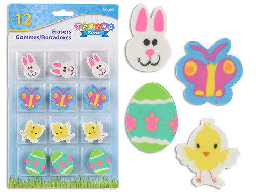 Eraser-Die-Cut Easter Prints 12Pk  (MOQ:12)