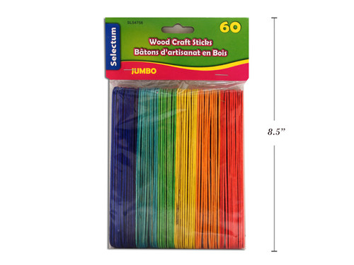 Craft Sticks Colored-Jumbo 60Pk