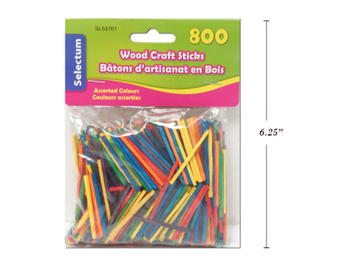 Craft Sticks Colored (Match) 800Pk