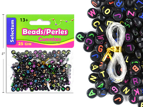 Beads Neon Colors w/Clear String