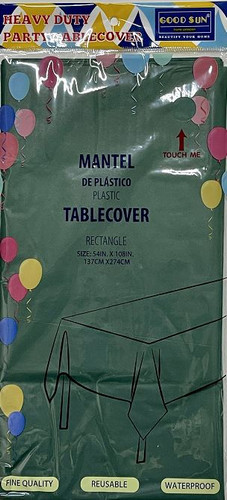 Tablecover 54"x 108" Hunter Green/Plastic