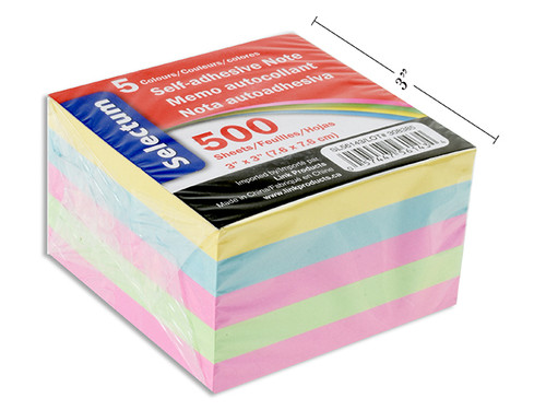 Sticky Notes-Assorted Colors 3"x 3"