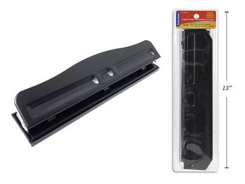 Hole Punch-3 Holes  Adjustable w/Tray Heavy Duty B/C