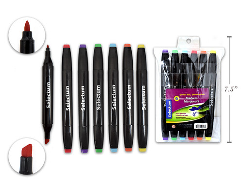 Marker-Double Tip/Colors 6Pk