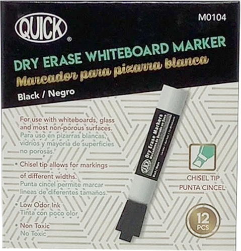 Dry Erase Markers Quick-Black (Dozen)