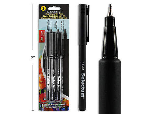 Pen-Artist Style/Fine Lines (Assorted Tips) 3Pk