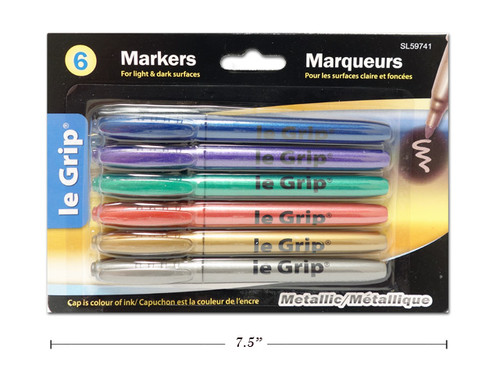 Markers-Metallic Ink/Broad Tip 6Pk