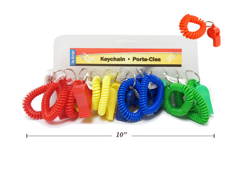 Whistle w/Wrist Coil Assorted Colors