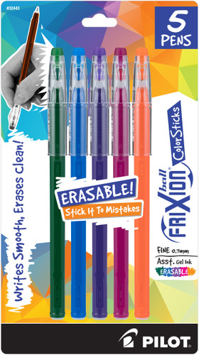 Pen Frixion Color Sticks Fashion Assorted Inks/Fine 5Pk