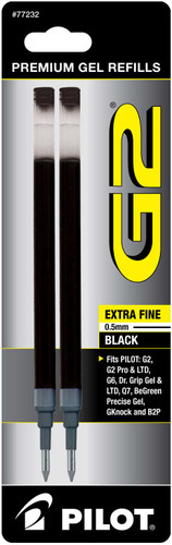 Refill G2 Black/Extra Fine 2Pk