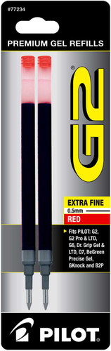 Refill G2 Red/Extra Fine 2Pk