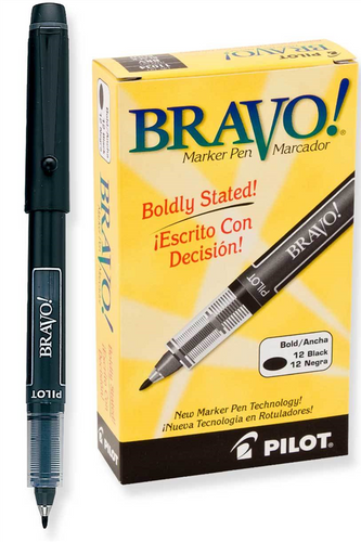 Pen Bravo Liquid Marker/Bold 12Pk  (Select Colors)