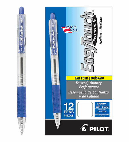 Pen EasyTouch Retractable-Medium (Select Colors) 12Pk