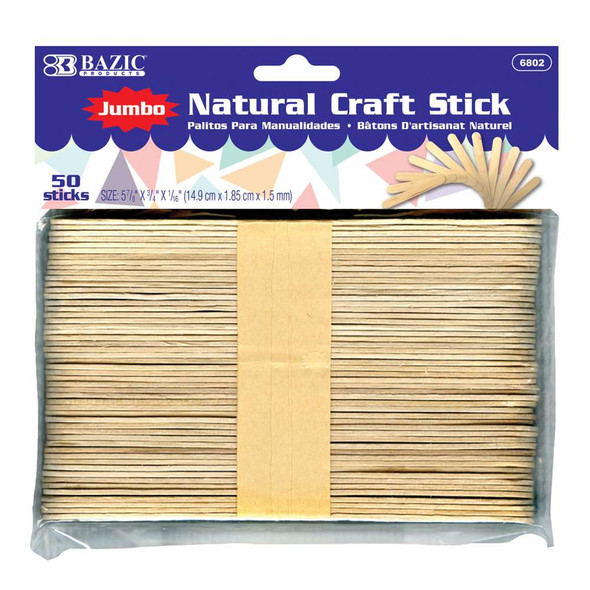 Craft Sticks Natural-Jumbo 50Pk