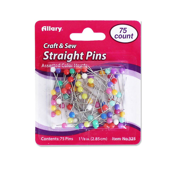 Straight Pins w/Color Head 1-18" 75ct.