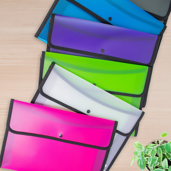Document Holder Letter w/Square Flap Assorted Colors