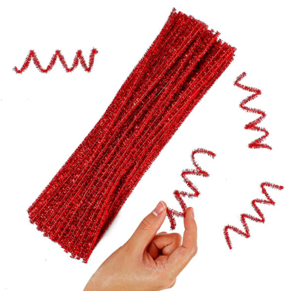 Chenille-Metallic Red 12" 25ct.
