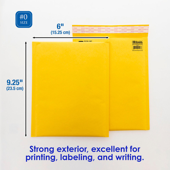 Bubble Mailers-Self-Seal 6"x 9.25" (#0) 4ct.