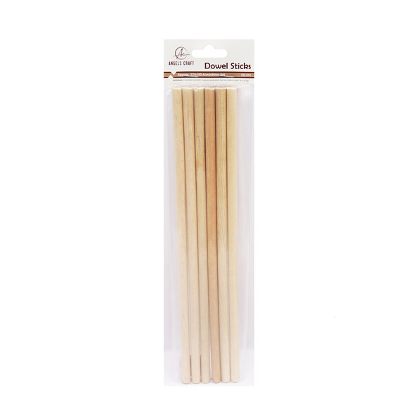 Dowel Sticks Natural 12"x 9mm  6ct.