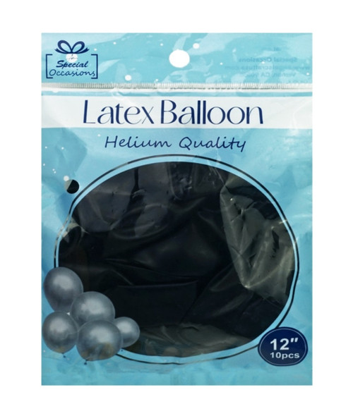 Balloon Latex 12" 10ct Black