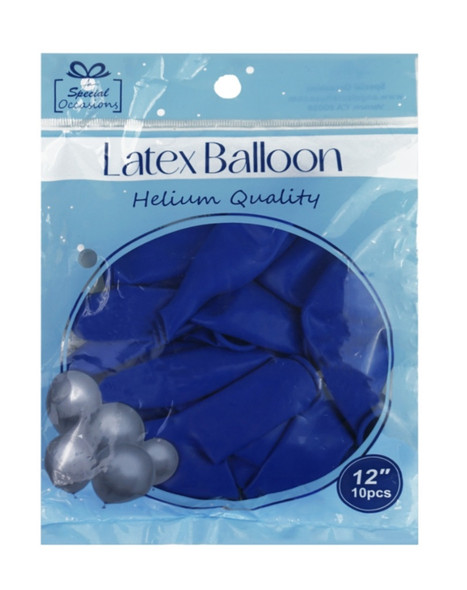 Balloon Latex 12" 10ct Royal Blue
