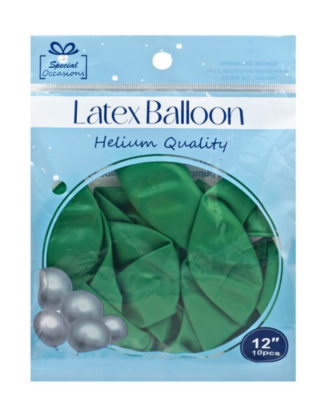 Balloon Latex 12" 10ct Green