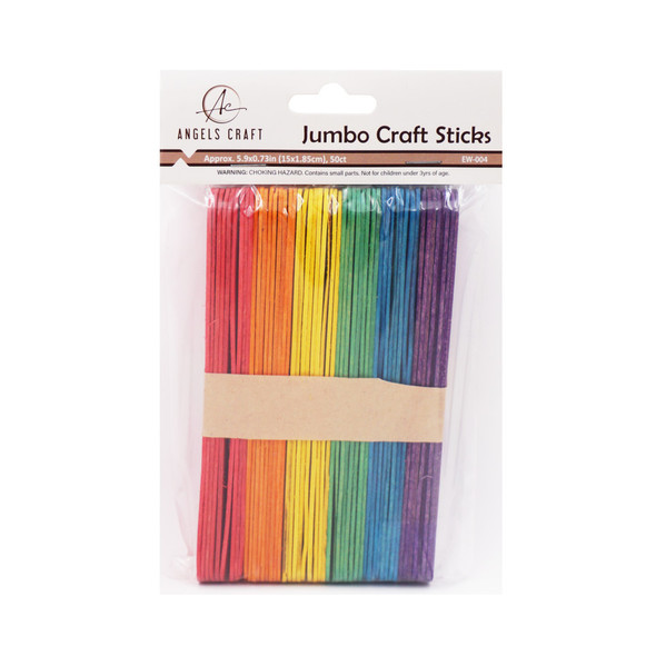 Craft Sticks Colored-Jumbo 6" 50ct.