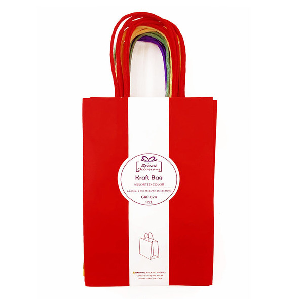 Gift Bags Kraft Assorted Colors Medium 12ct. Gift Bags Kraft Assorted Colors Medium 12ct.
