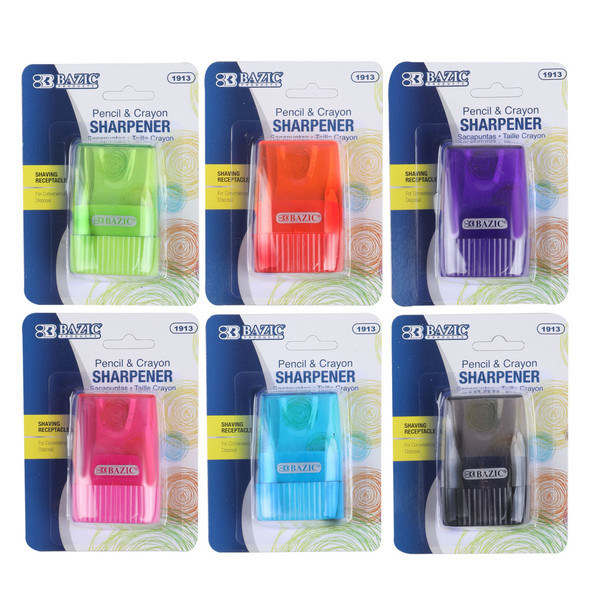 Sharpener-1 Hole w/ Receptacle (Pencil & Crayons) Sharpener-1 Hole w/ Receptacle (Pencil & Crayons)