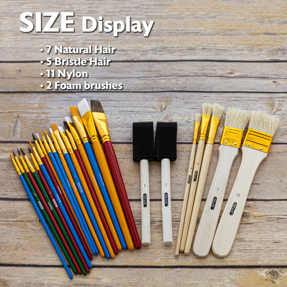 Brush Set w/Wood Handle 25ct.