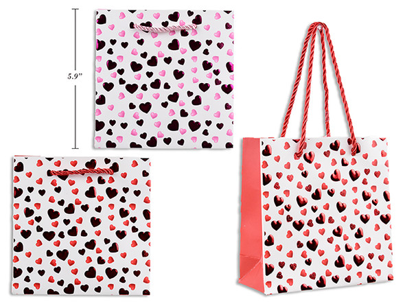 Gift Bags-Red Emboss Heart/ (Small) (Pre-Order)
