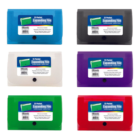 Expanding File 13 Pockets Coupon/Check Size