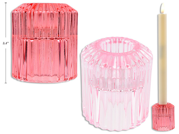 Glass Pillar 2.33in x 2.13in Die-Cut Ribbed  (Pre-Order)