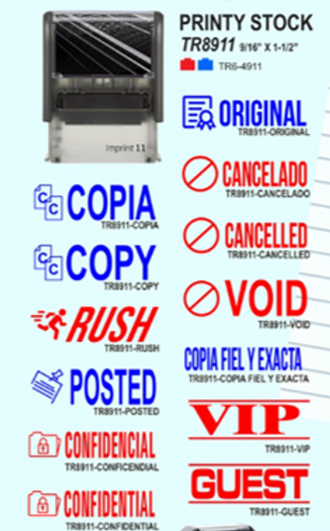Stamp Self-inking and re-inkable Imprint size: 1/2" x 1 5/8"
