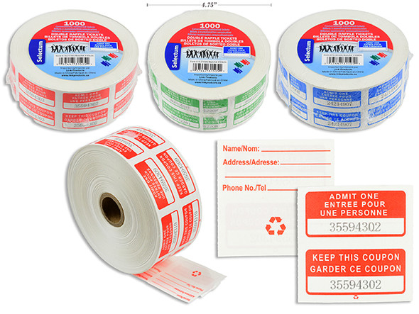 Ticket Rolls-Double Raffel 1,000ct.