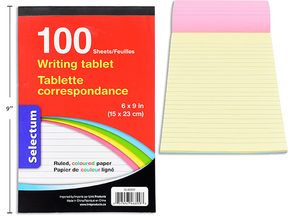Writing Pad 6"x 9" Rainbow 100 Sheets