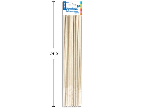 Dowel Sticks Natural 12"x 3/16"  20ct.