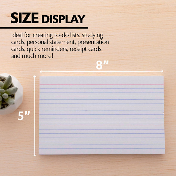 Index Cards 5"x 8" Ruled/White 50ct.