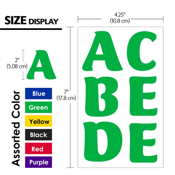 Letter & Numbers Labels  2" Classic Colors (10 Sheets)