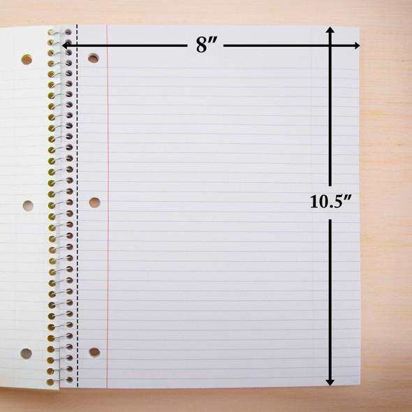 Notebook 1-Subject/Spiral Pre-Perforated 70 Sheets