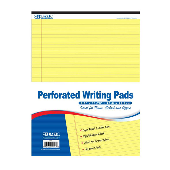 Writing Pad Letter-Canary/Perforated 50 Sheets