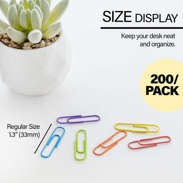 Paper Clips-Assorted Colors (Vynil Coated) #1 200ct.