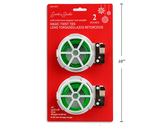 Twist Ties w/Cutter 2pk 15m Total Length: 30m. 0.42mm Gauge t.o.c., MOQ:12