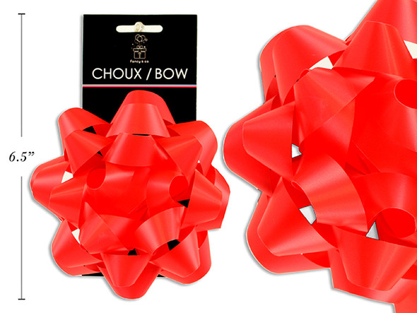 Bow Star Shape 5'' Matte Hot Red , MOQ:12